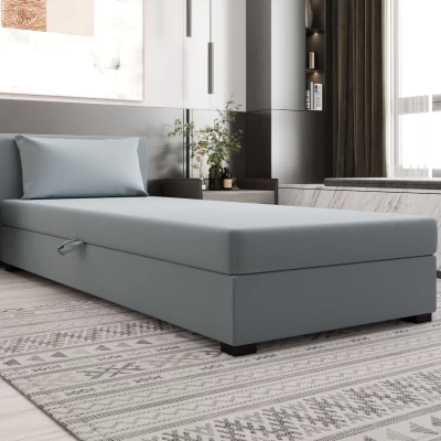Jednolůžková postel 100x195 ZAJDA 2 s úložným prostorem - modrošedá