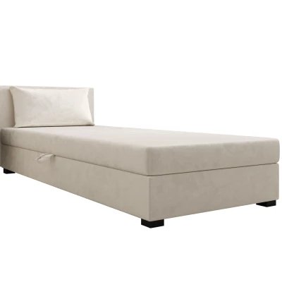 Jednolůžková postel 100x195 ZAJDA 2 s úložným prostorem - ecru
