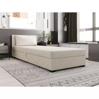 Jednolůžková postel 100x195 ZAJDA 2 s úložným prostorem - ecru