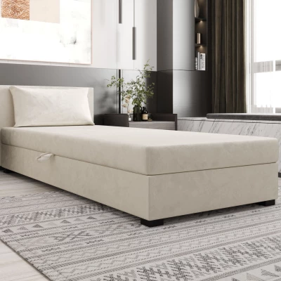 Jednolůžková postel 120x195 ZAJDA 2 s úložným prostorem - ecru