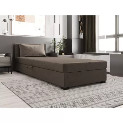 Jednolůžková postel 100x195 ZAJDA 2 s úložným prostorem - tmavě hnědá