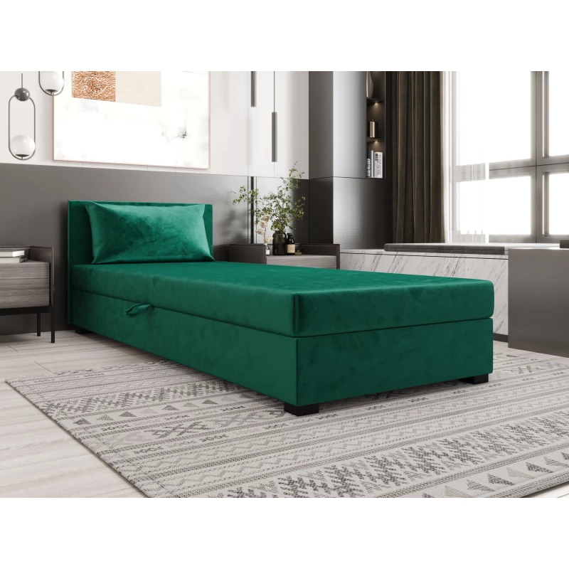 Jednolůžková postel 100x195 ZAJDA 2 s úložným prostorem - zelená