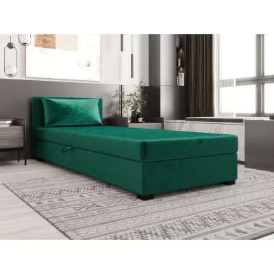 Jednolůžková postel 100x195 ZAJDA 2 s úložným prostorem - zelená