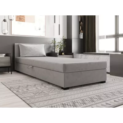 Jednolůžková postel 100x195 ZAJDA 2 s úložným prostorem - světle šedá