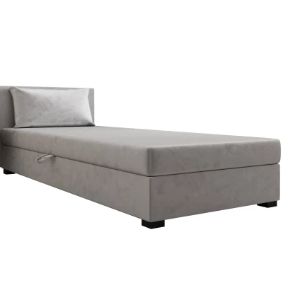 Jednolůžková postel 120x195 ZAJDA 2 s úložným prostorem - světle šedá