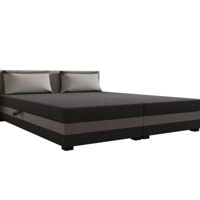 Manželská postel 180x200 ZAJDA DOUBLE 2 s úložným prostorem - šedá / světle šedá