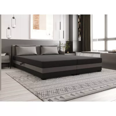 Manželská postel 180x200 ZAJDA DOUBLE 2 s úložným prostorem - šedá / světle šedá