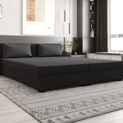 Manželská postel 180x200 ZAJDA DOUBLE 2 s úložným prostorem - šedá