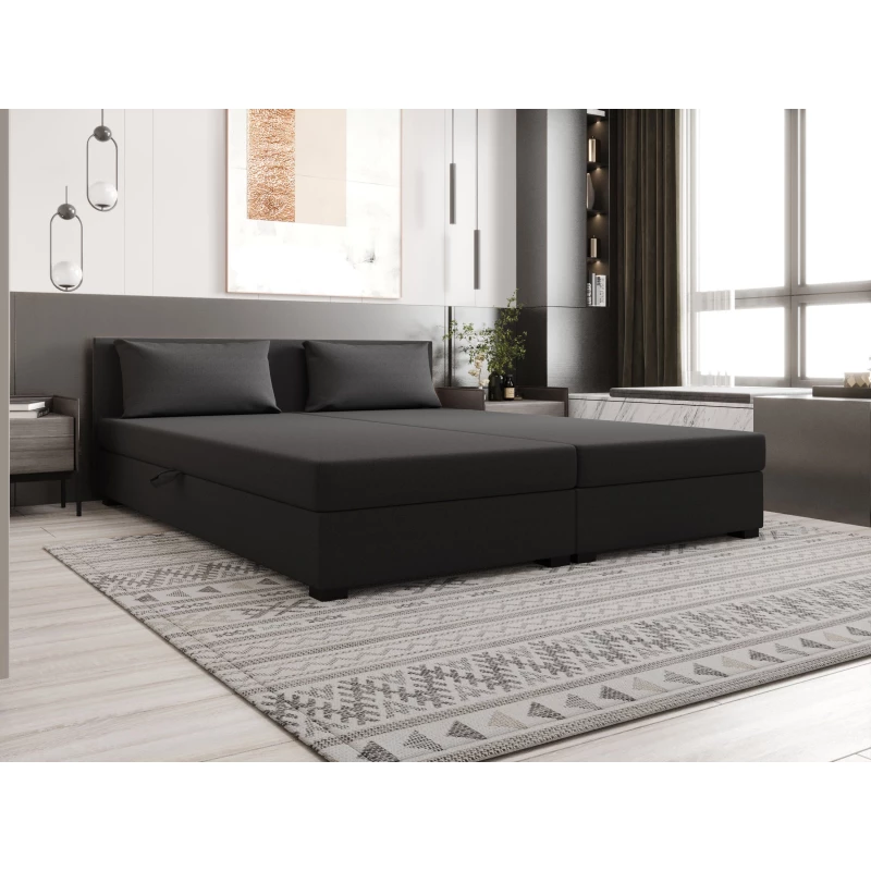 Manželská postel 180x200 ZAJDA DOUBLE 2 s úložným prostorem - šedá