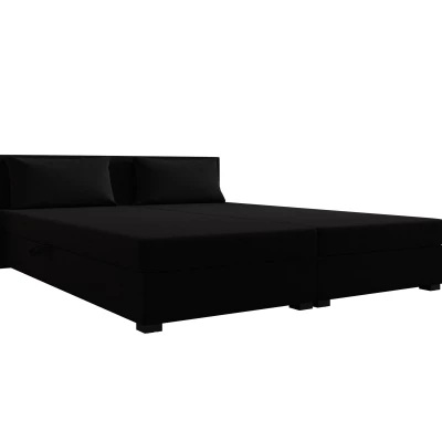 Manželská postel 180x200 ZAJDA DOUBLE 2 s úložným prostorem - černá