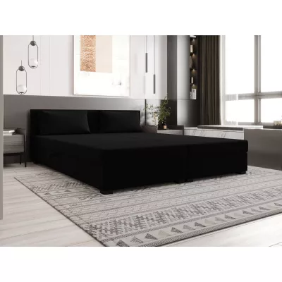 Manželská postel 180x200 ZAJDA DOUBLE 2 s úložným prostorem - černá