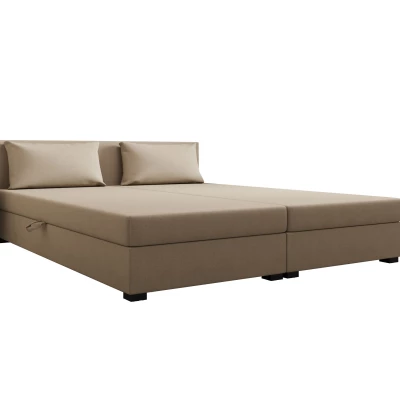 Manželská postel 180x200 ZAJDA DOUBLE 2 s úložným prostorem - hnědá