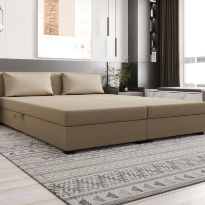 Manželská postel 180x200 ZAJDA DOUBLE 2 s úložným prostorem - hnědá