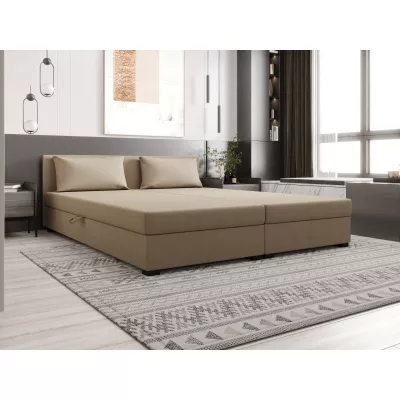 Manželská postel 180x200 ZAJDA DOUBLE 2 s úložným prostorem - hnědá