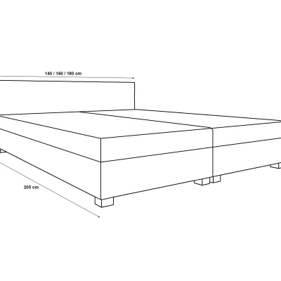 Manželská postel 180x200 ZAJDA DOUBLE 2 s úložným prostorem - růžová / bílá