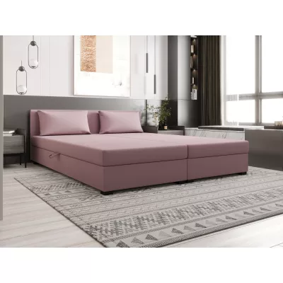 Manželská postel 180x200 ZAJDA DOUBLE 2 s úložným prostorem - růžová