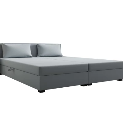 Manželská postel 180x200 ZAJDA DOUBLE 2 s úložným prostorem - modrošedá