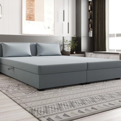 Manželská postel 180x200 ZAJDA DOUBLE 2 s úložným prostorem - modrošedá