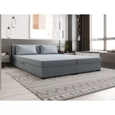 Manželská postel 180x200 ZAJDA DOUBLE 2 s úložným prostorem - modrošedá