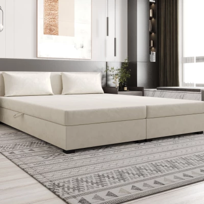 Manželská postel 180x200 ZAJDA DOUBLE 2 s úložným prostorem - ecru