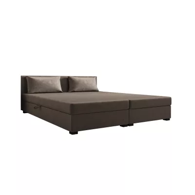 Manželská postel 180x200 ZAJDA DOUBLE 2 s úložným prostorem - tmavě hnědá