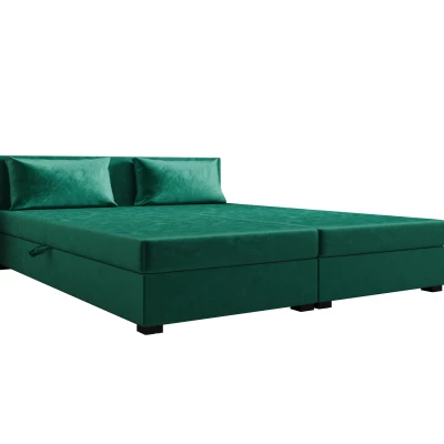 Manželská postel 180x200 ZAJDA DOUBLE 2 s úložným prostorem - zelená