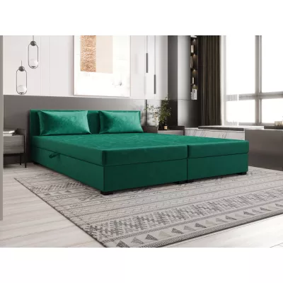 Manželská postel 180x200 ZAJDA DOUBLE 2 s úložným prostorem - zelená