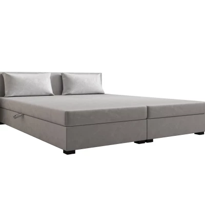 Manželská postel 180x200 ZAJDA DOUBLE 2 s úložným prostorem - světle šedá