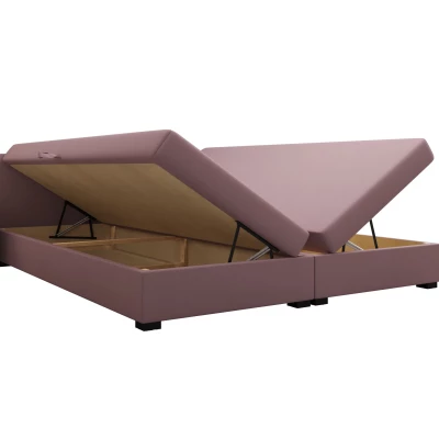 Manželská postel 180x200 ZAJDA DOUBLE 2 s úložným prostorem - světle šedá