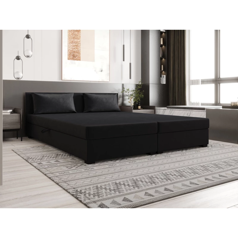 Manželská postel 180x200 ZAJDA DOUBLE 2 s úložným prostorem - grafitová