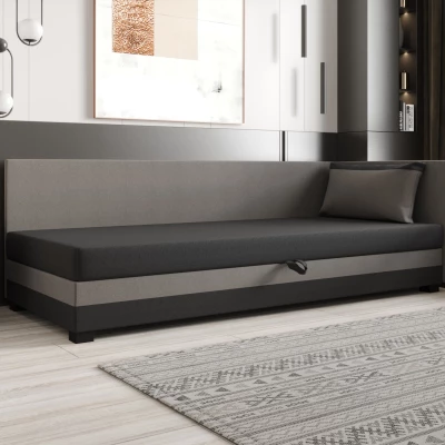 Jednolůžková postel 100x195 ZAJDA PLUS 1 s úložným prostorem - šedá / světle šedá