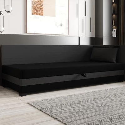 Jednolůžková postel 100x195 ZAJDA PLUS 1 s úložným prostorem - černá / šedá