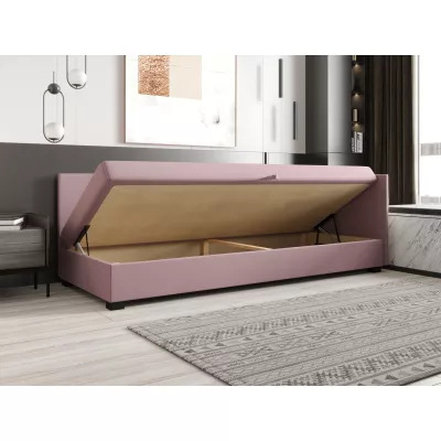 Jednolůžková postel 100x195 ZAJDA PLUS 1 s úložným prostorem - světle šedá / ecru