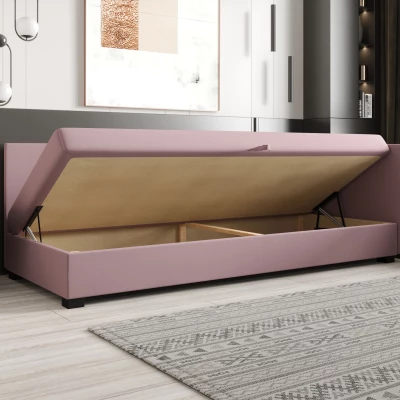 Jednolůžková postel 100x195 ZAJDA PLUS 1 s úložným prostorem - hnědá / ecru
