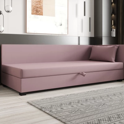 Jednolůžková postel 100x195 ZAJDA PLUS 1 s úložným prostorem - růžová