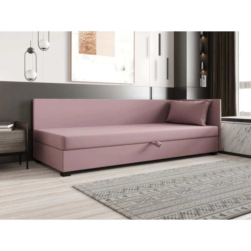 Jednolůžková postel 100x195 ZAJDA PLUS 1 s úložným prostorem - růžová