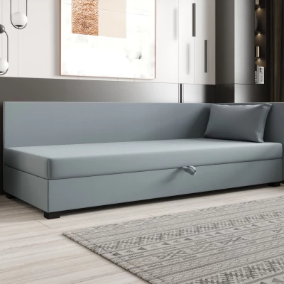 Jednolůžková postel 100x195 ZAJDA PLUS 1 s úložným prostorem - modrošedá