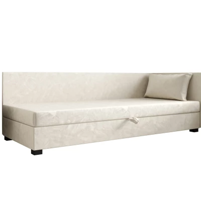 Jednolůžková postel 100x195 ZAJDA PLUS 1 s úložným prostorem - ecru