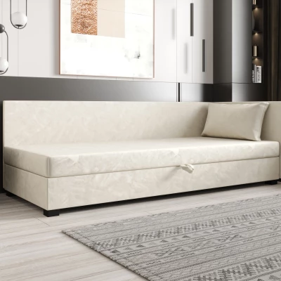 Jednolůžková postel 100x195 ZAJDA PLUS 1 s úložným prostorem - ecru
