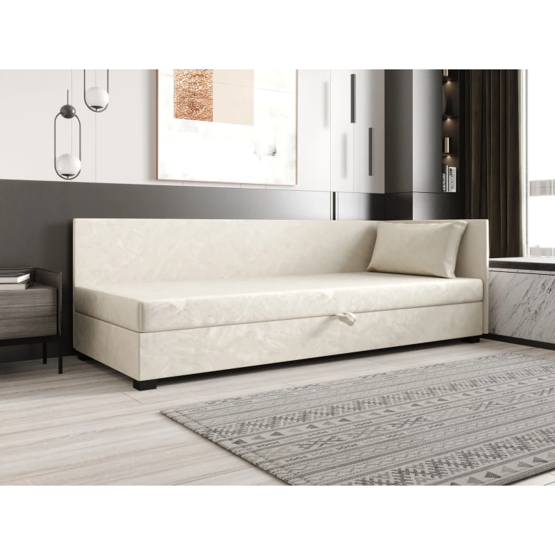 Jednolůžková postel 100x195 ZAJDA PLUS 1 s úložným prostorem - ecru