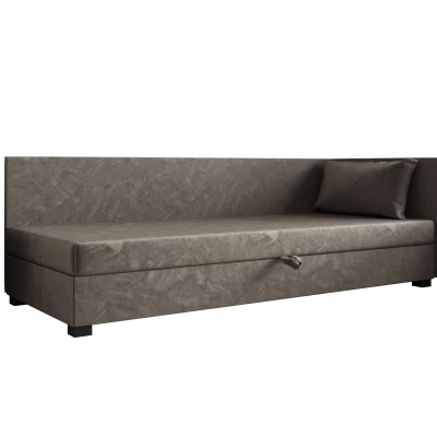 Jednolůžková postel 100x195 ZAJDA PLUS 1 s úložným prostorem - tmavě hnědá