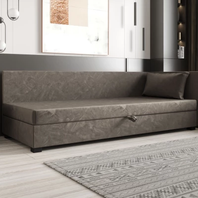 Jednolůžková postel 100x195 ZAJDA PLUS 1 s úložným prostorem - tmavě hnědá
