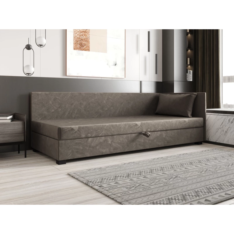 Jednolůžková postel 100x195 ZAJDA PLUS 1 s úložným prostorem - tmavě hnědá