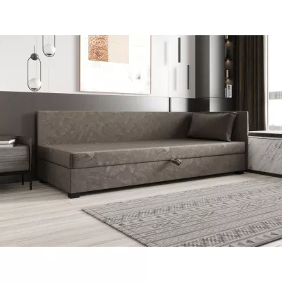 Jednolůžková postel 100x195 ZAJDA PLUS 1 s úložným prostorem - tmavě hnědá
