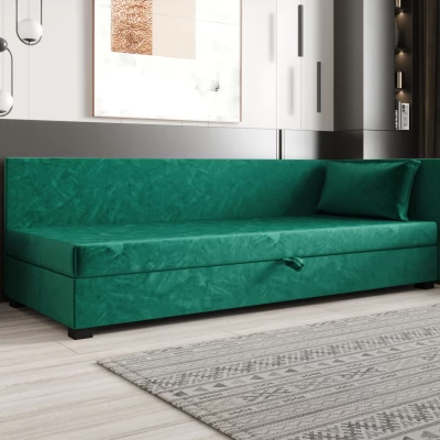 Jednolůžková postel 100x195 ZAJDA PLUS 1 s úložným prostorem - zelená