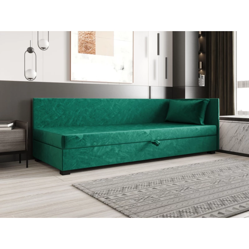 Jednolůžková postel 100x195 ZAJDA PLUS 1 s úložným prostorem - zelená