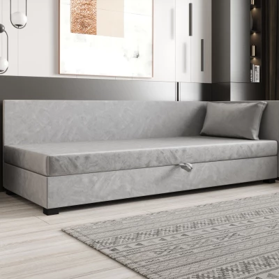 Jednolůžková postel 100x195 ZAJDA PLUS 1 s úložným prostorem - světle šedá