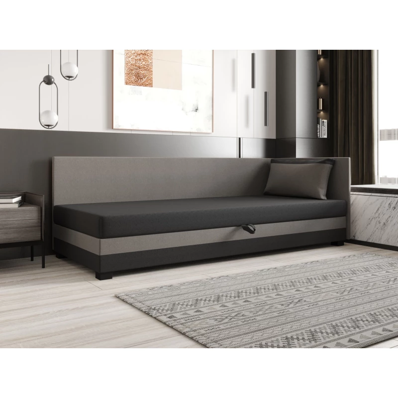 Jednolůžková postel 90x195 ZAJDA PLUS 2 s úložným prostorem - šedá / světle šedá