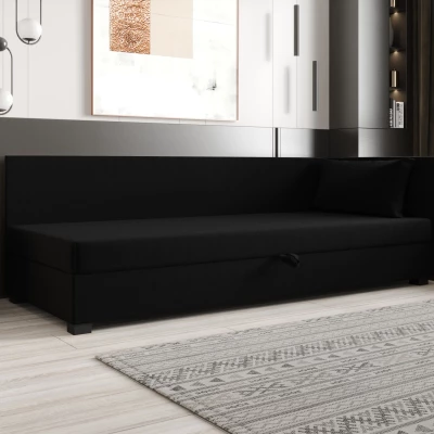 Jednolůžková postel 90x195 ZAJDA PLUS 2 s úložným prostorem - černá