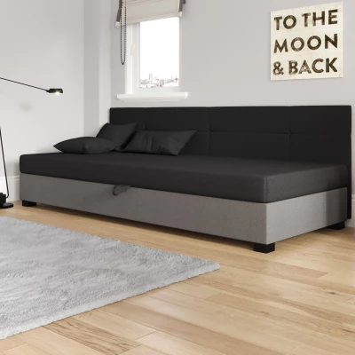 Jednolůžková čalouněná postel 100x195 LOCIKA BIZ 1 - šedá / světle šedá